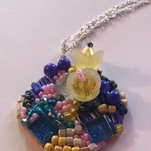 Handmade Colorful Beaded Pendant Necklace
